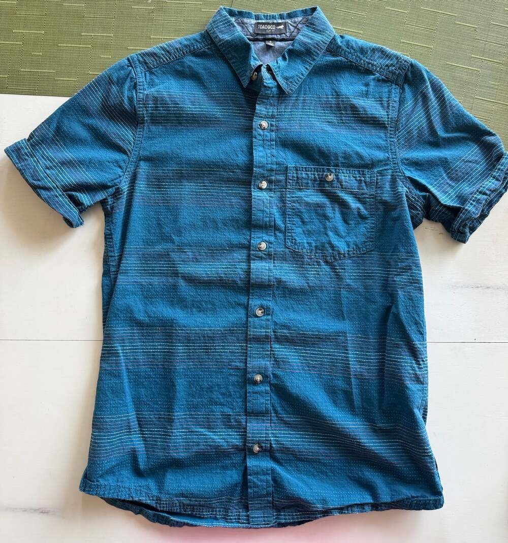 Toad&Co Slim Fit Short Sleeve Striped Button-Down Shirt